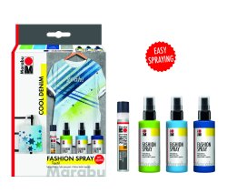 Marabu Fashion Spray Set COOL DENIM, 3 x 100 ml, 1 x 25 ml