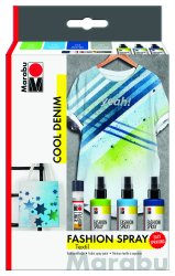 Marabu Fashion Spray Set COOL DENIM, 3 x 100 ml, 1 x 25 ml