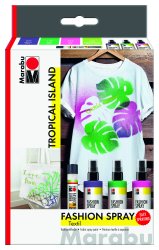 Marabu Fashion Spray Set TROPICAL ISLAND, 3 x 100 ml, 1 x...