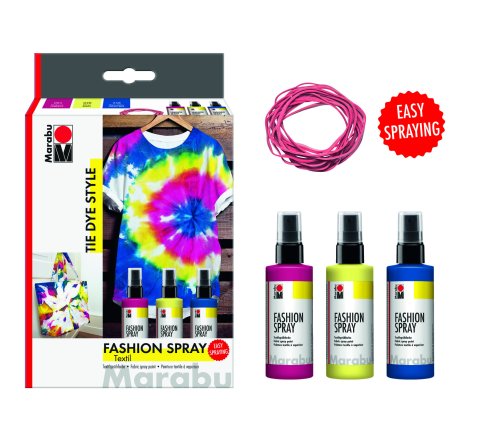 Marabu Fashion Spray Set TIE DYE STYLE, 3 x 100 ml