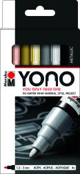 Marabu YONO Marker Set METAL, 4 x 1,5-3 mm