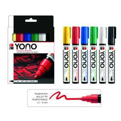 Marabu YONO Marker Set, 6 x 1,5-3 mm