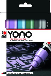 Marabu YONO Marker Set PASTEL, 6 x 1,5-3 mm